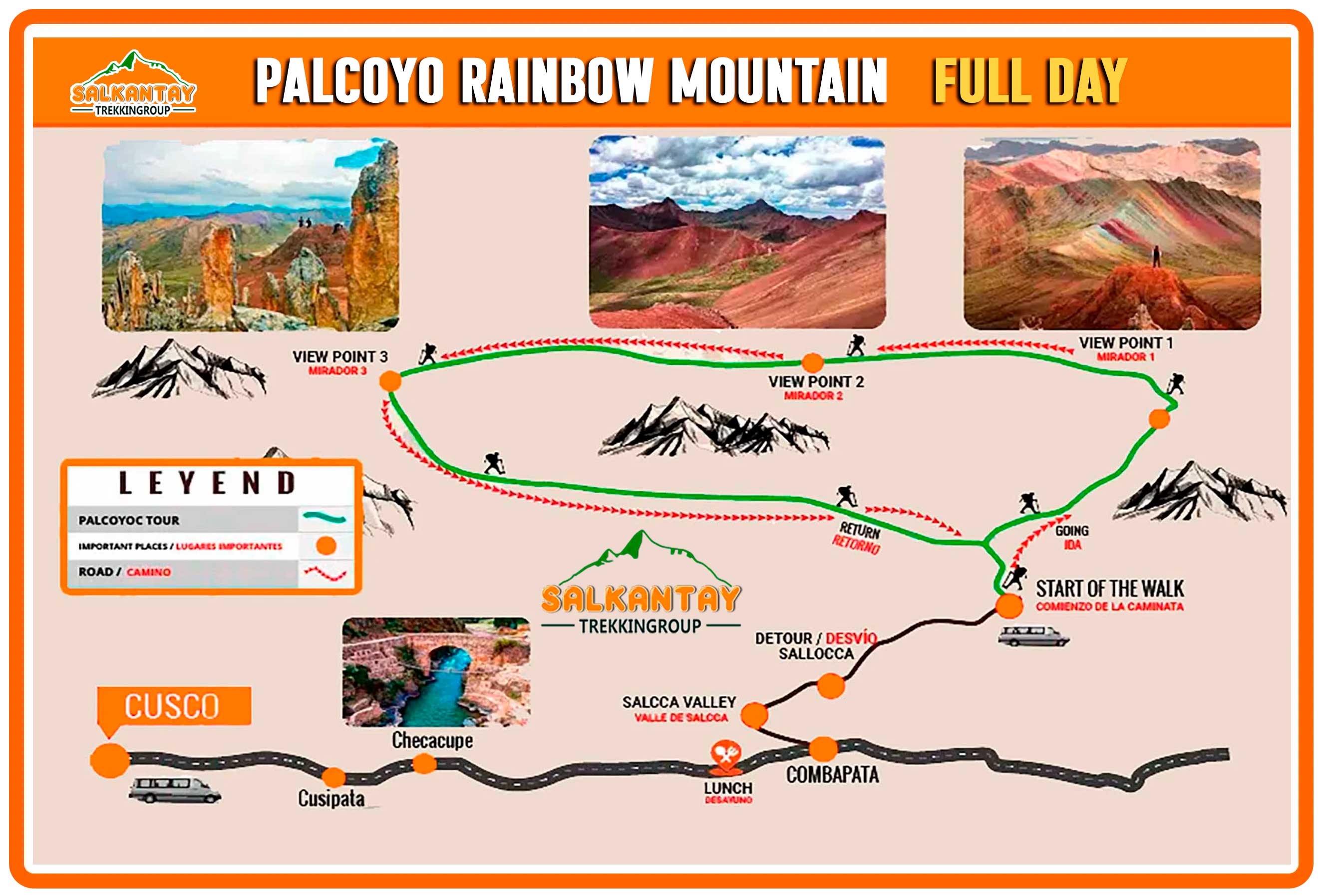 Palcoyo Rainbow Mountain alternative scenic route with three colorful ranges and stone forest in Peru - Salkantay Trekking Group